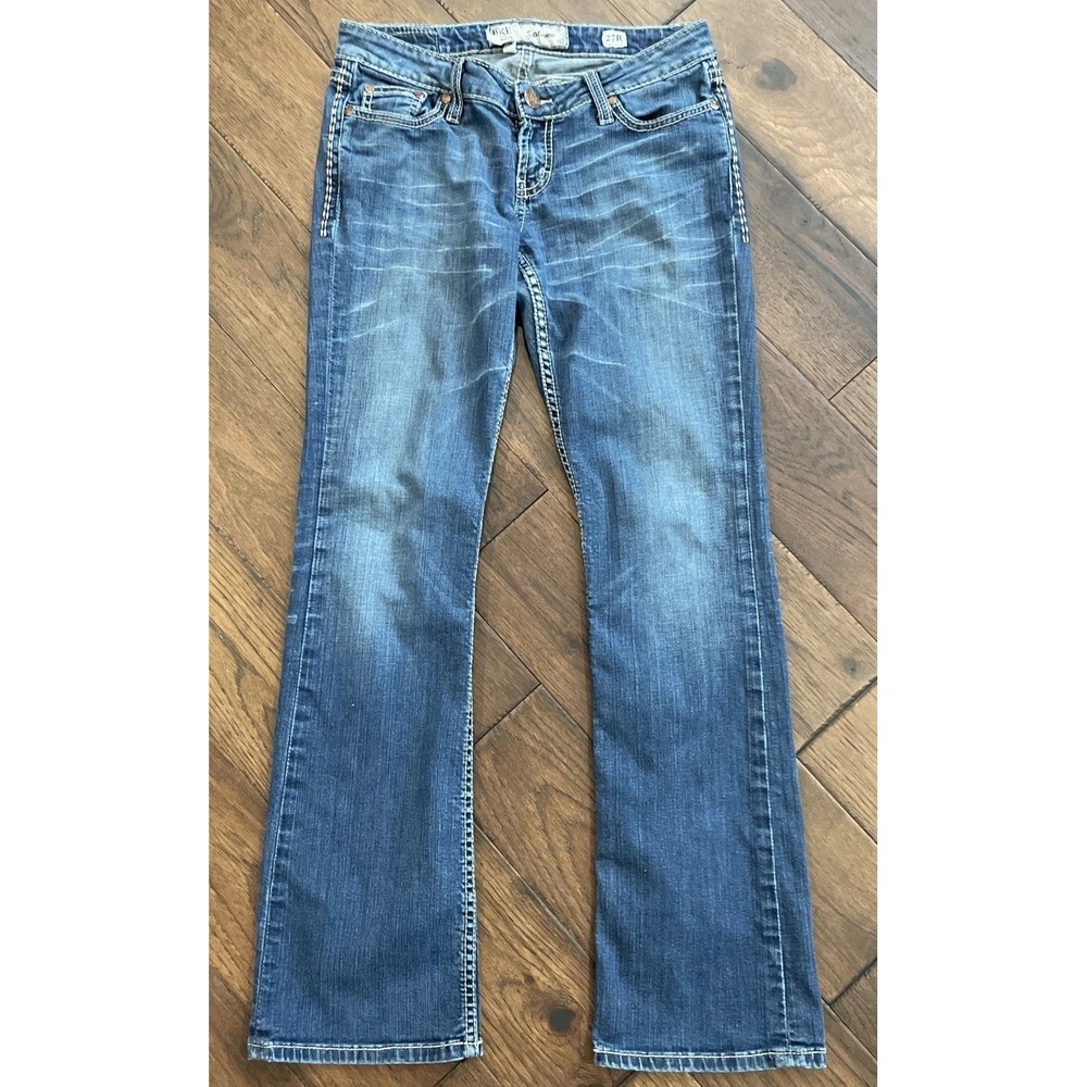 BKE Womens Sabrina Bootcut Jeans Size 27R Y2K Low‎ Rise Embroidered Pockets